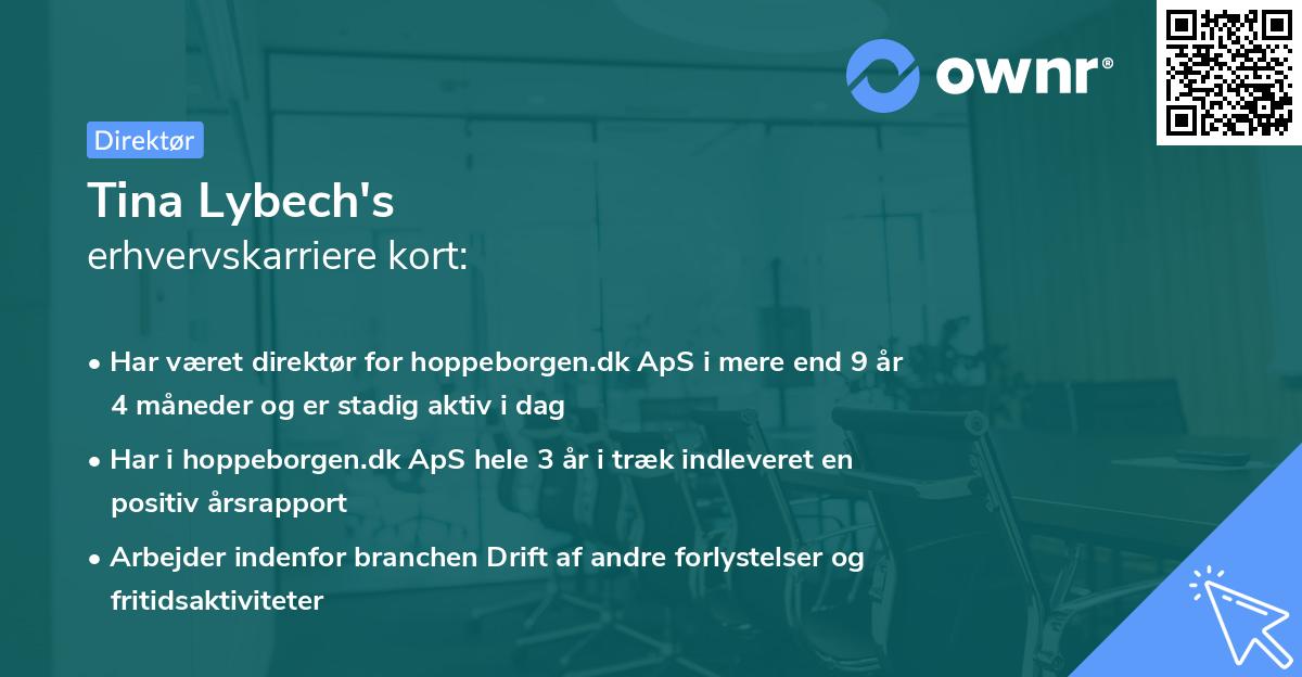 Tina Lybech's erhvervskarriere kort