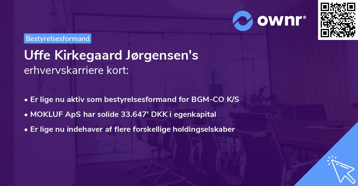 Uffe Kirkegaard Jørgensen's erhvervskarriere kort