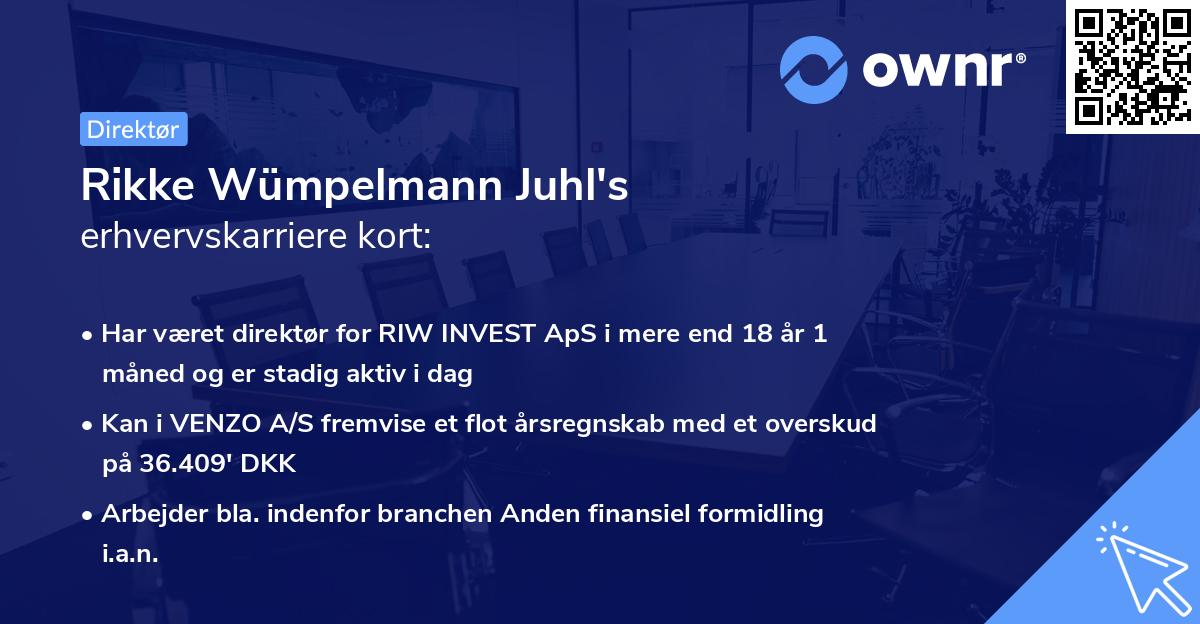 Rikke Wümpelmann Juhl's erhvervskarriere kort