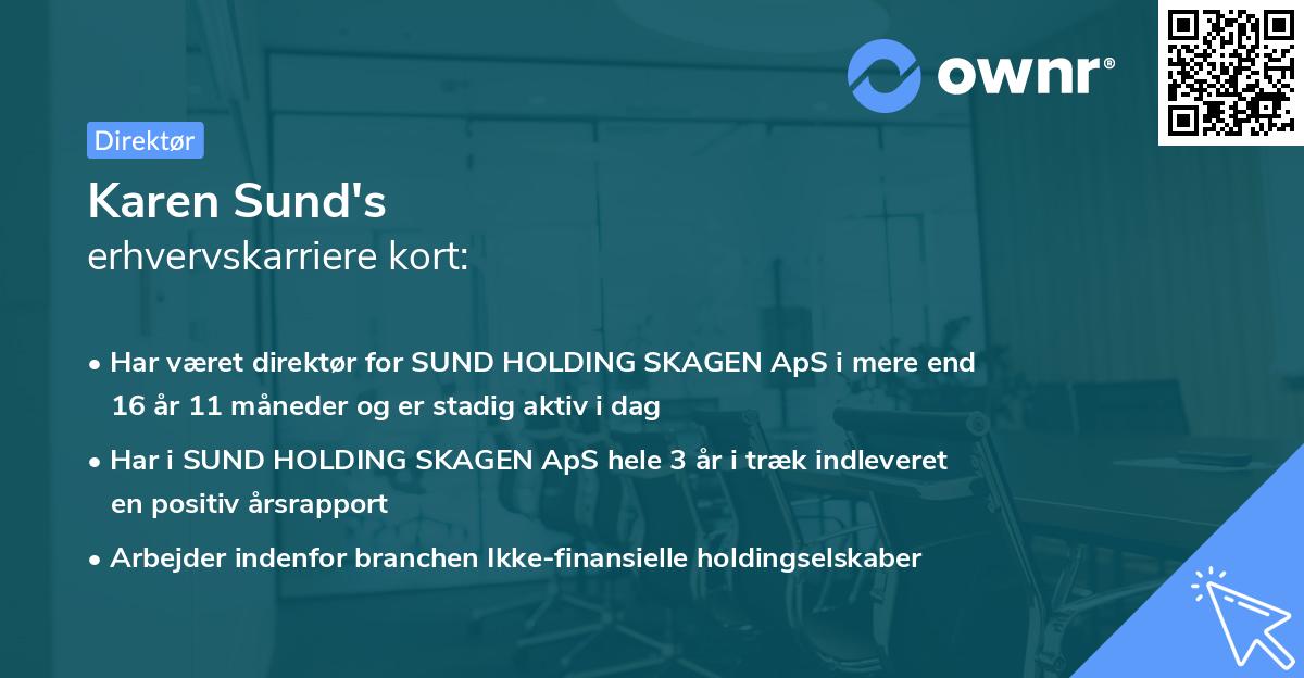 Karen Sund's erhvervskarriere kort