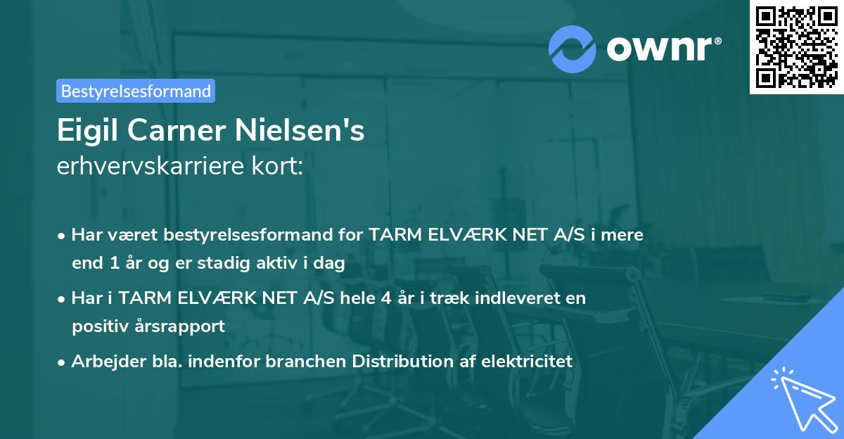 Eigil Carner Nielsen's erhvervskarriere kort