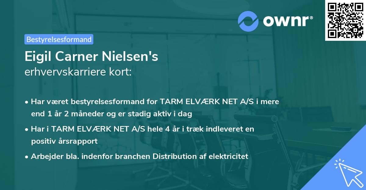 Eigil Carner Nielsen's erhvervskarriere kort