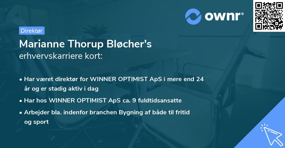 Marianne Thorup Bløcher's erhvervskarriere kort