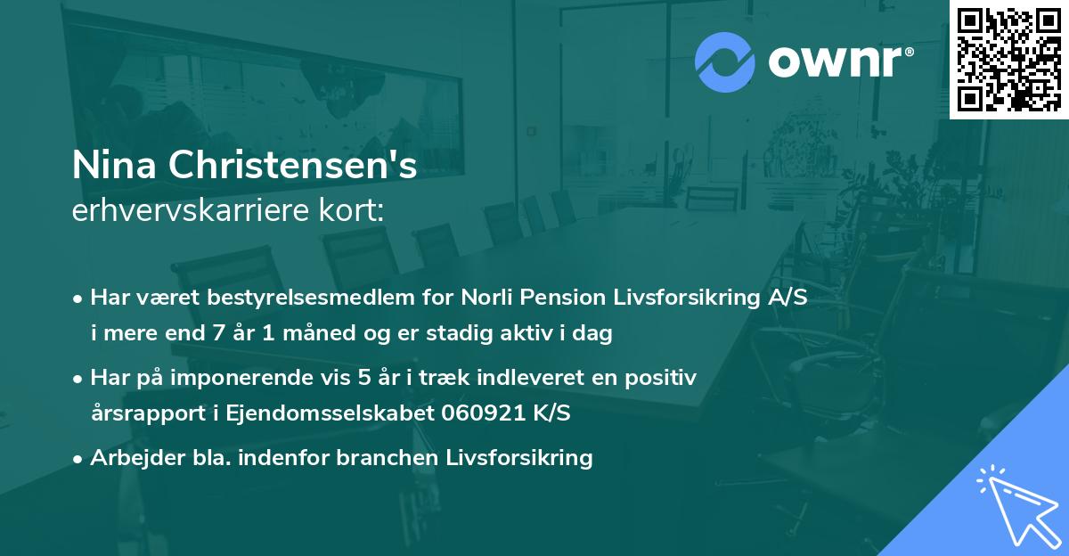Nina Christensen's erhvervskarriere kort