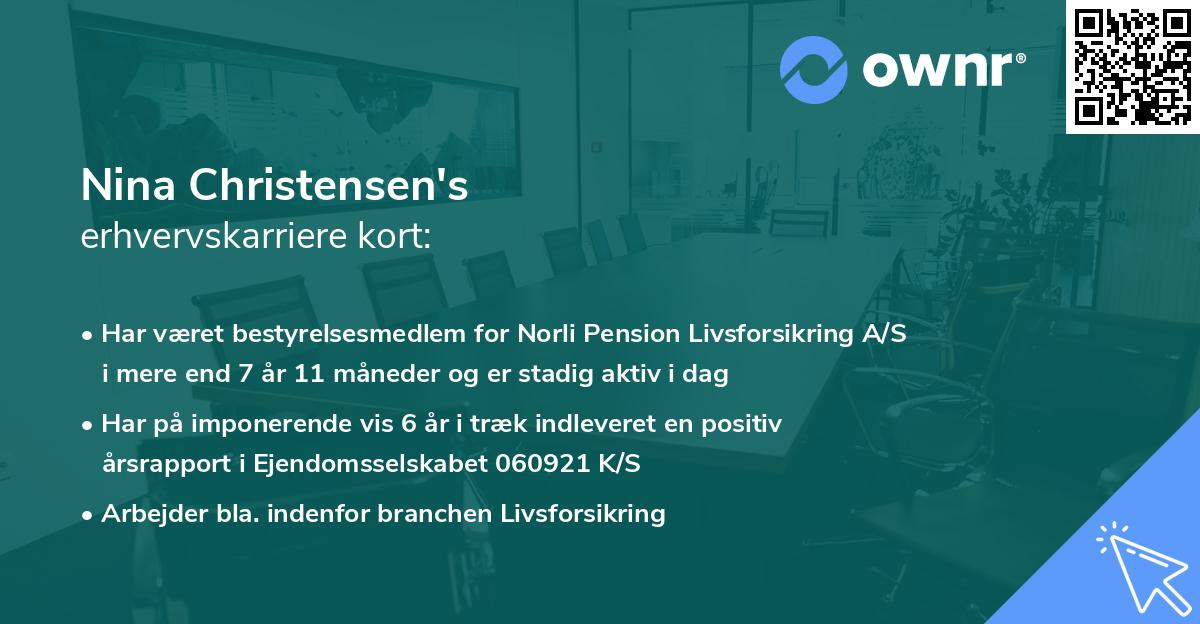 Nina Christensen's erhvervskarriere kort