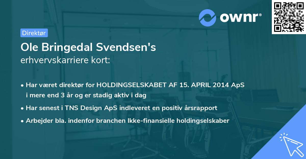 Ole Bringedal Svendsen's erhvervskarriere kort