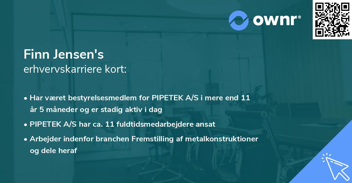 Finn Jensen's erhvervskarriere kort