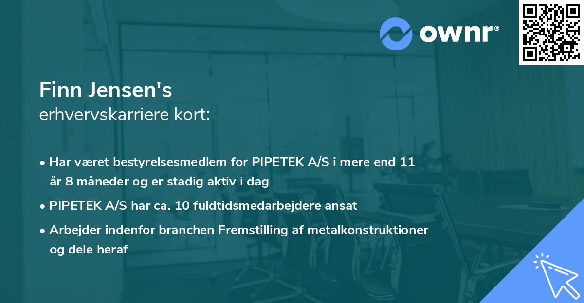 Finn Jensen's erhvervskarriere kort