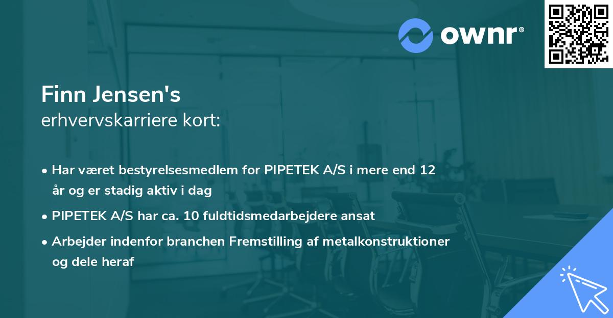 Finn Jensen's erhvervskarriere kort