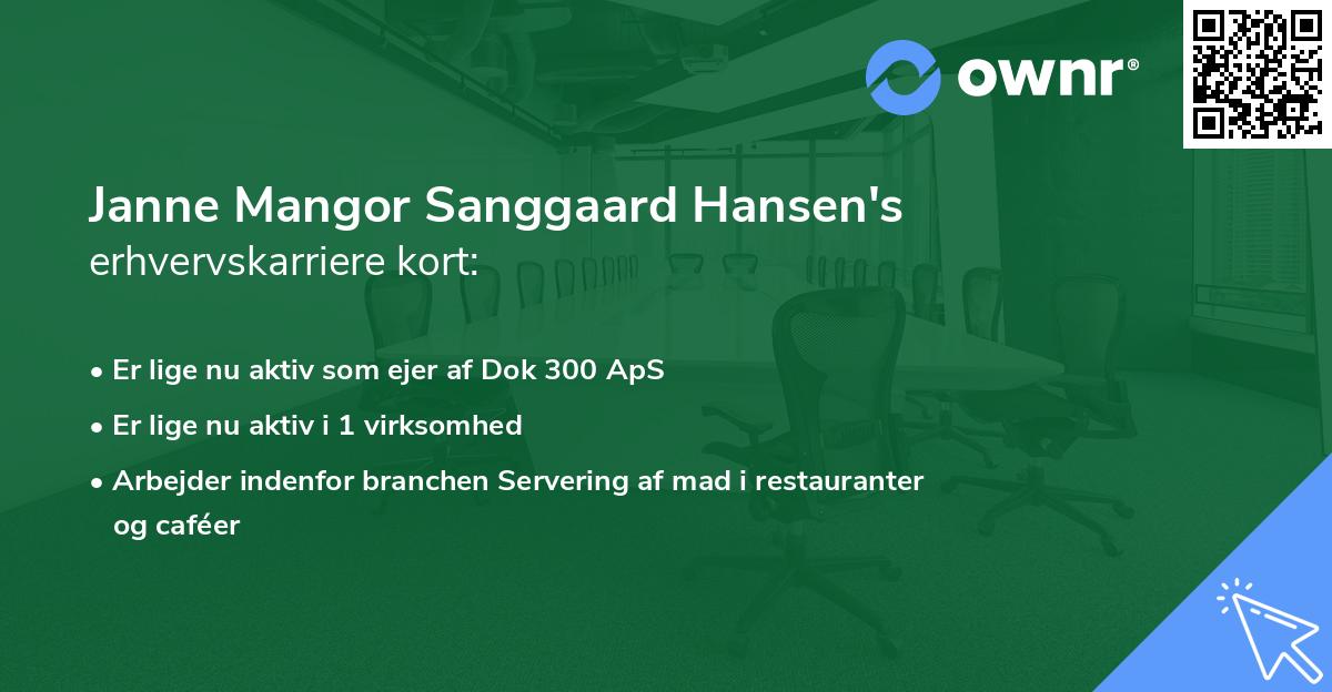 Janne Mangor Sanggaard Hansen's erhvervskarriere kort