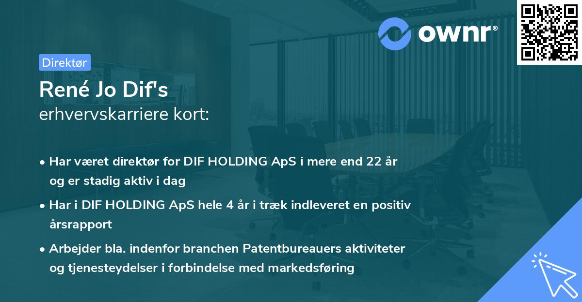 René Jo Dif's erhvervskarriere kort