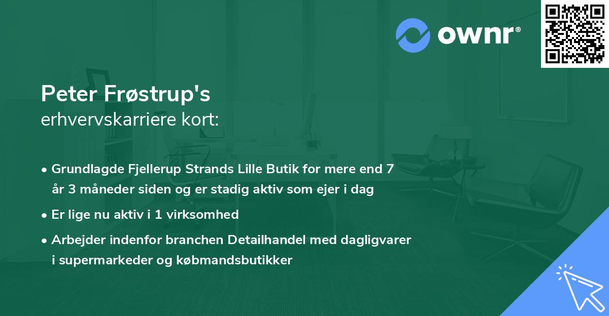 Peter Frøstrup's erhvervskarriere kort