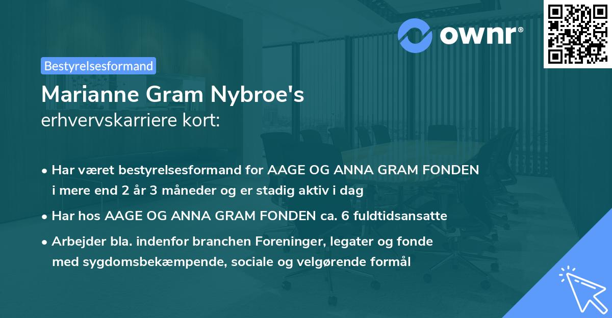Marianne Gram Nybroe's erhvervskarriere kort