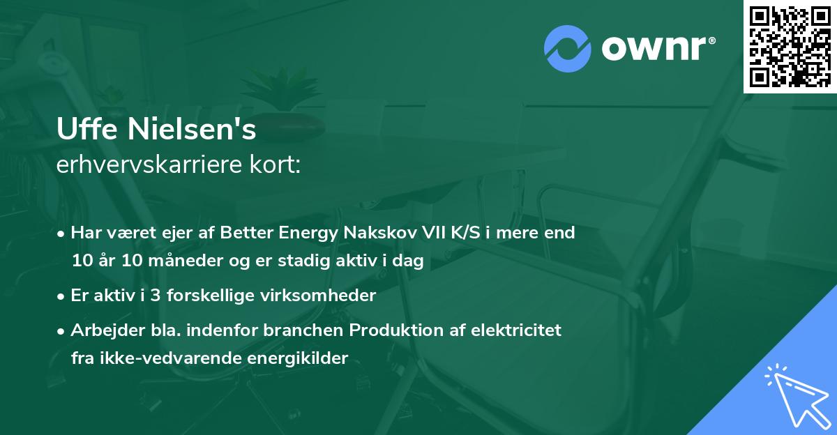 Uffe Nielsen's erhvervskarriere kort