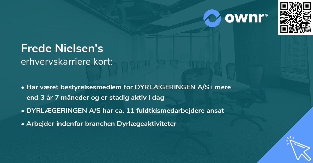 Frede Nielsen's erhvervskarriere kort