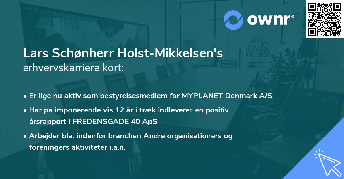 Lars Schønherr Holst-Mikkelsen's erhvervskarriere kort