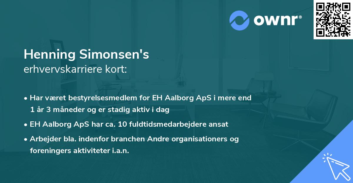 Henning Simonsen's erhvervskarriere kort