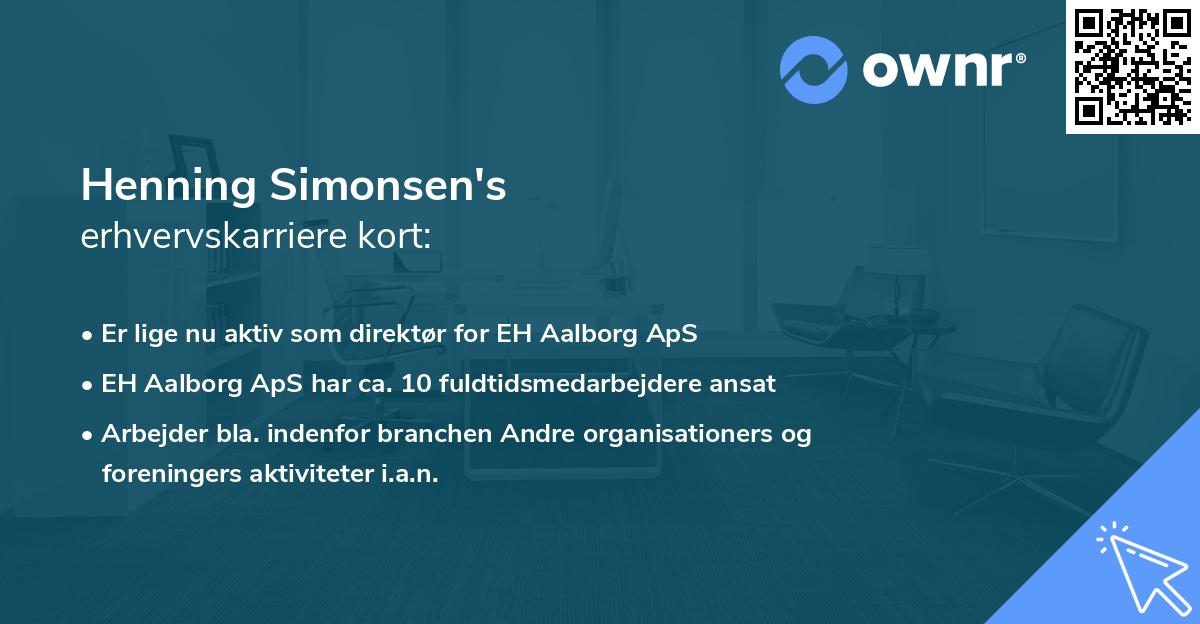 Henning Simonsen's erhvervskarriere kort