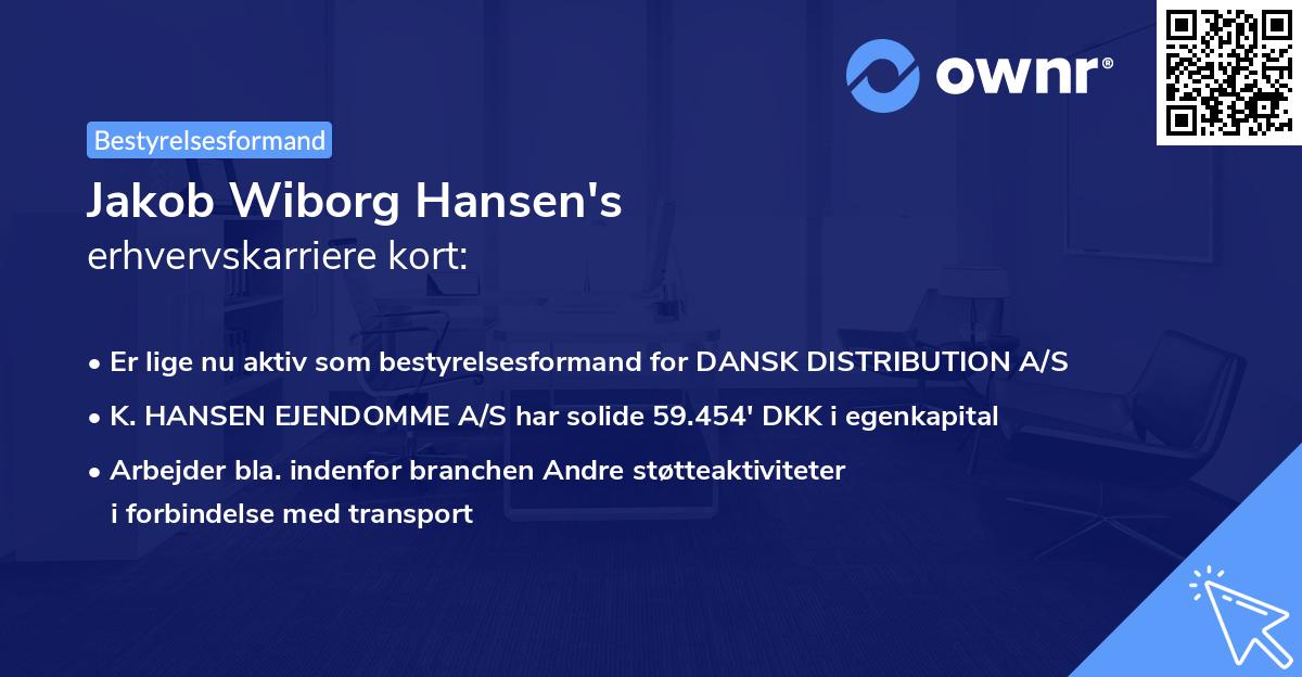 Jakob Wiborg Hansen's erhvervskarriere kort