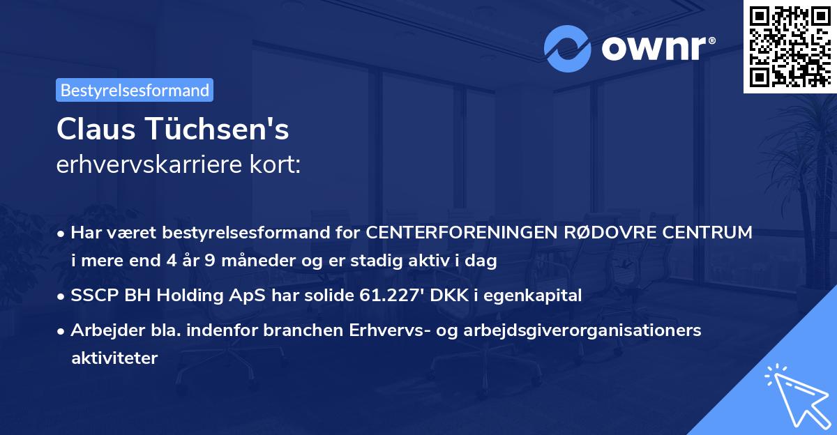 Claus Tüchsen's erhvervskarriere kort