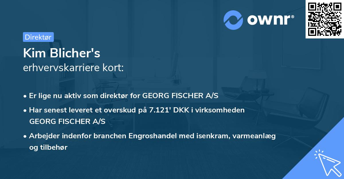 Kim Blicher's erhvervskarriere kort