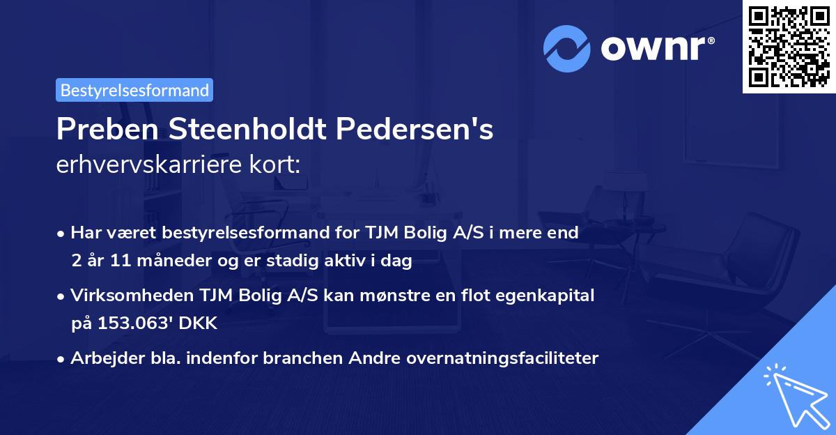 Preben Steenholdt Pedersen's erhvervskarriere kort