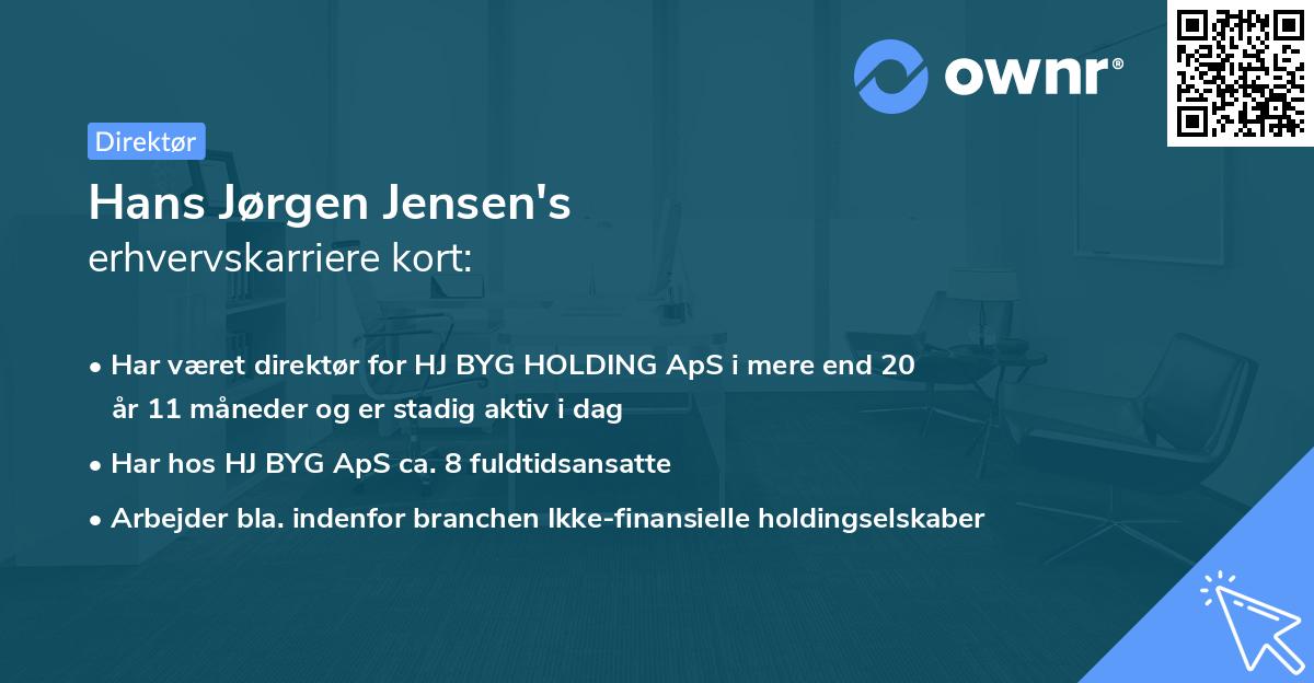 Hans Jørgen Jensen's erhvervskarriere kort