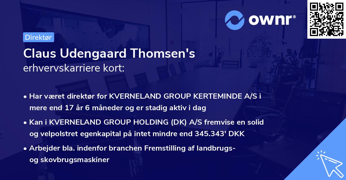 Claus Udengaard Thomsen's erhvervskarriere kort