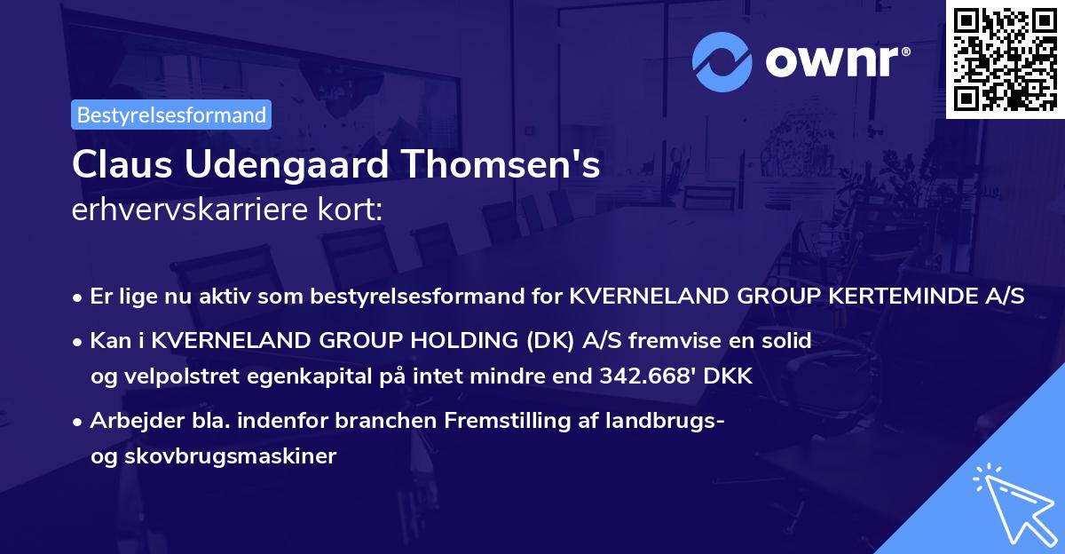 Claus Udengaard Thomsen's erhvervskarriere kort