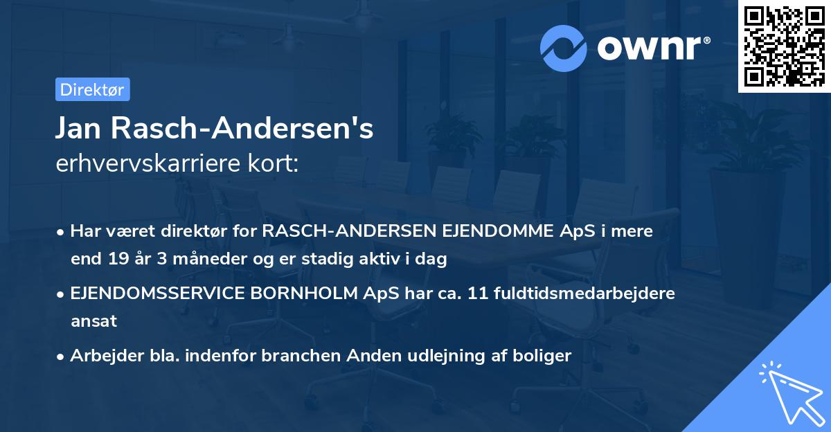 Jan Rasch-Andersen's erhvervskarriere kort