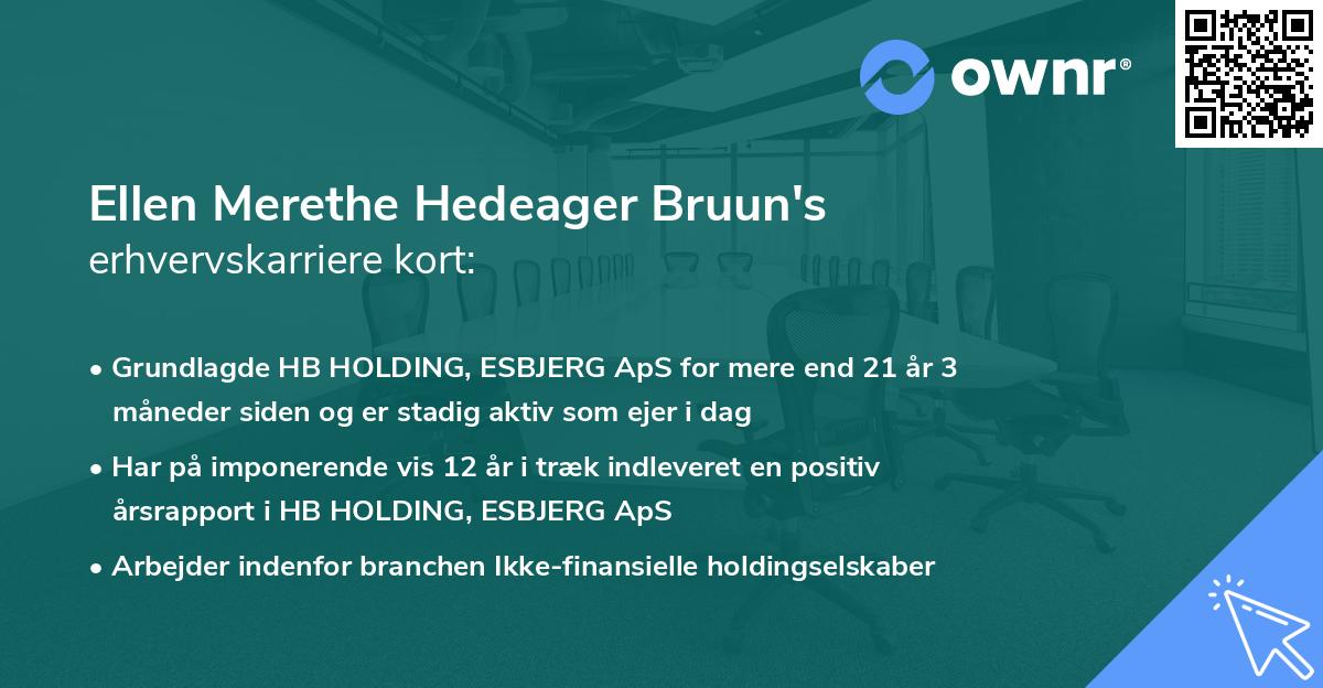 Ellen Merethe Hedeager Bruun's erhvervskarriere kort