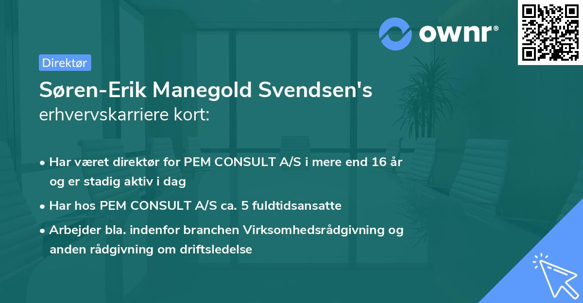 Søren-Erik Manegold Svendsen's erhvervskarriere kort