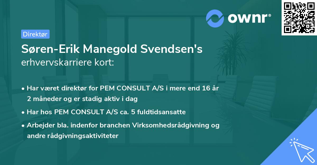 Søren-Erik Manegold Svendsen's erhvervskarriere kort