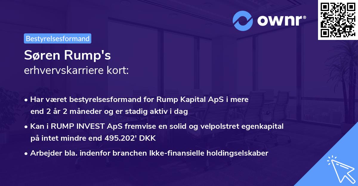 Søren Rump's erhvervskarriere kort