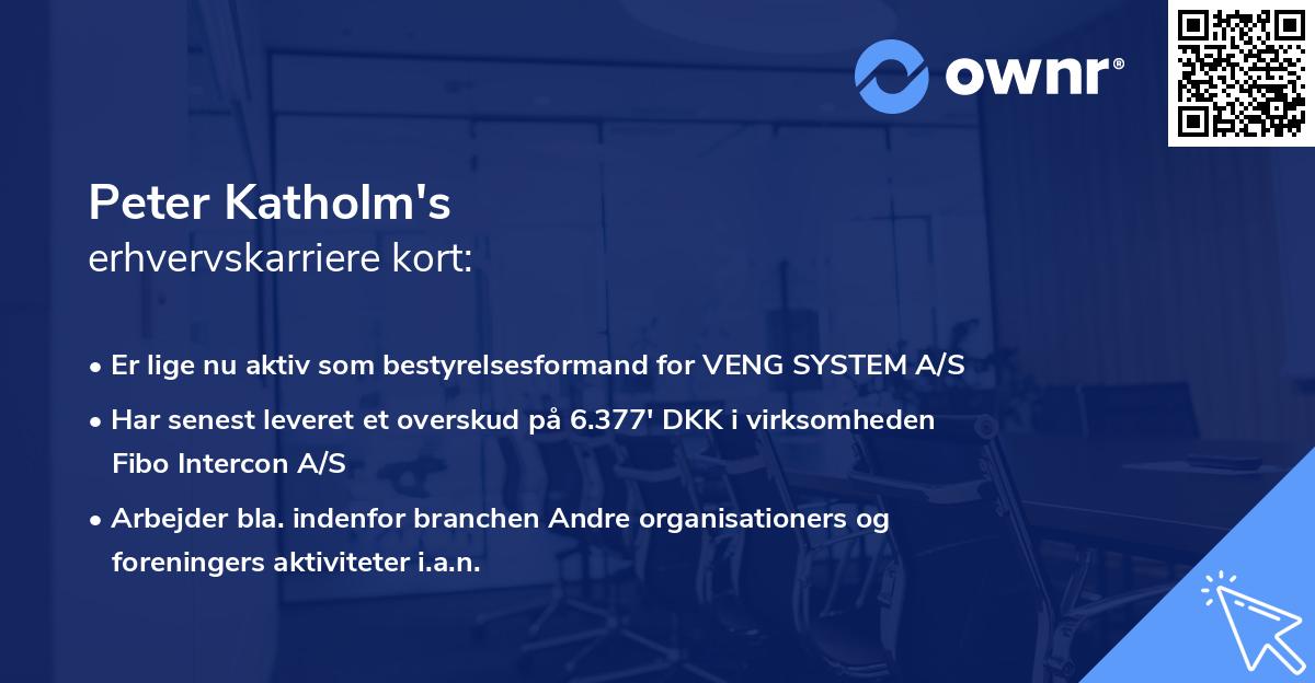 Peter Katholm's erhvervskarriere kort