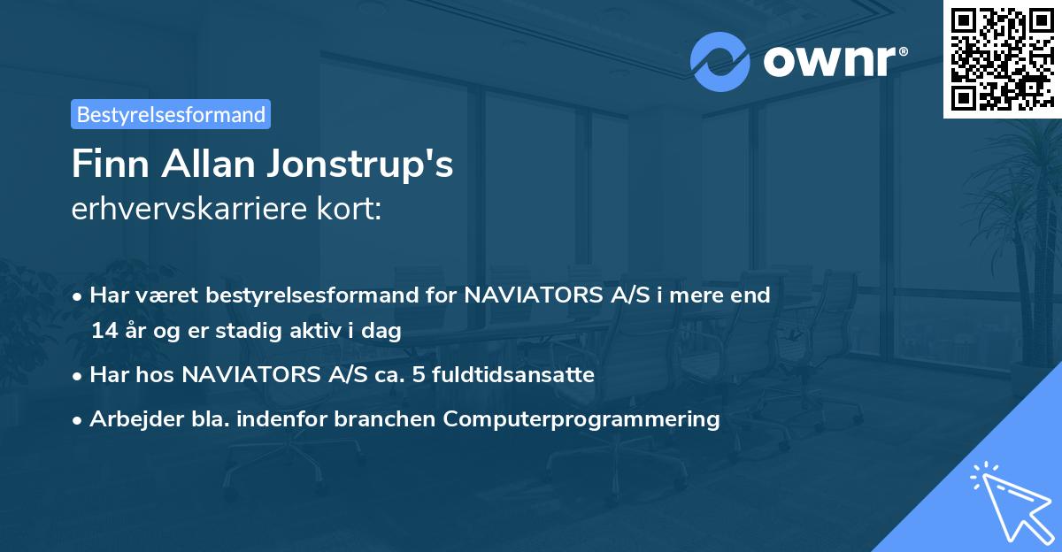 Finn Allan Jonstrup's erhvervskarriere kort