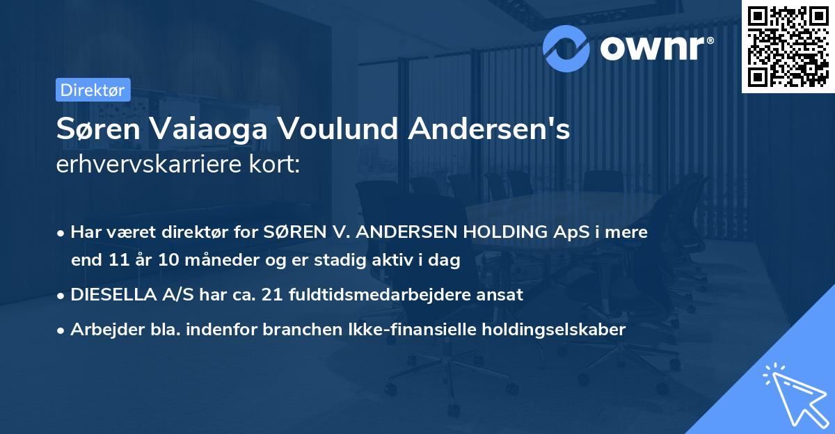 Søren Vaiaoga Voulund Andersen's erhvervskarriere kort