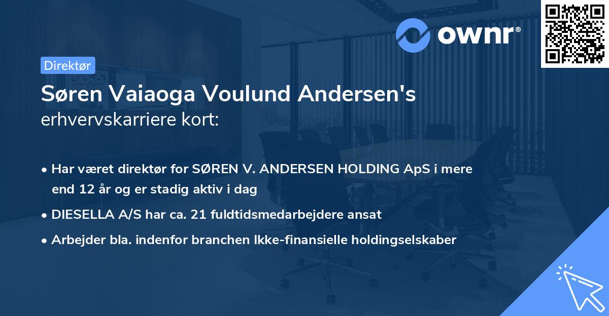 Søren Vaiaoga Voulund Andersen's erhvervskarriere kort