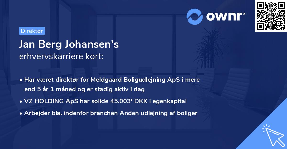 Jan Berg Johansen's erhvervskarriere kort