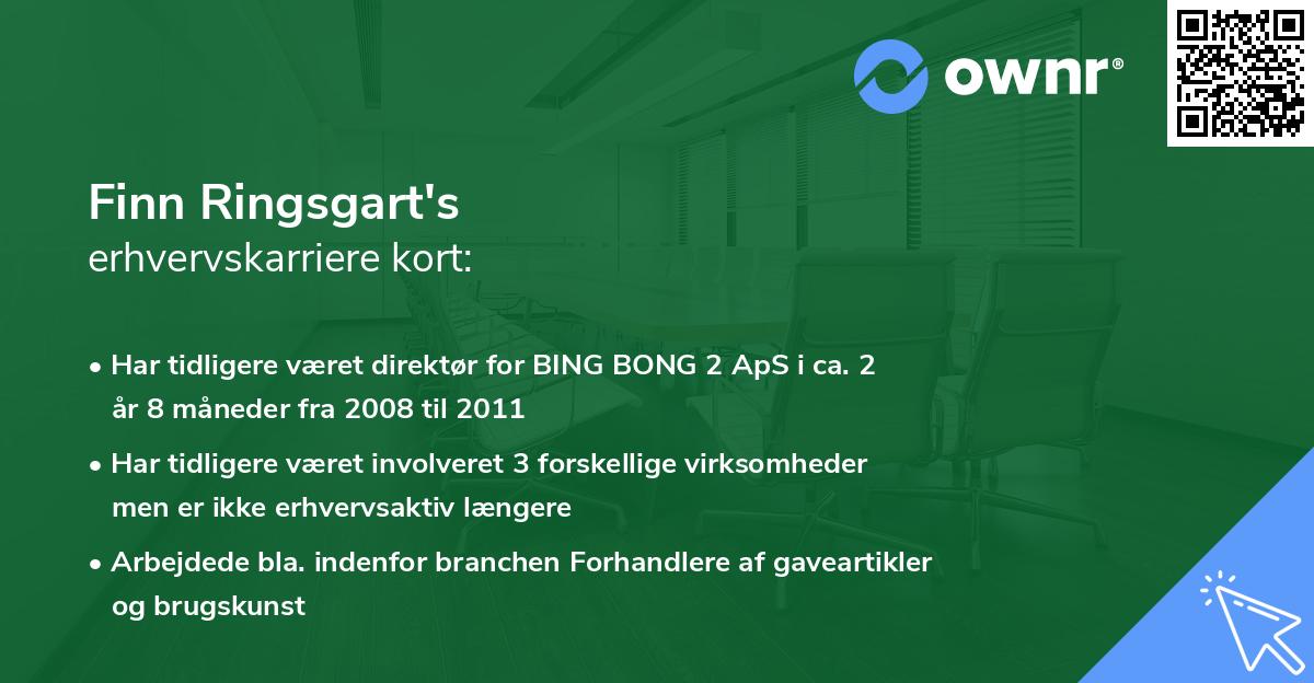 Finn Ringsgart's erhvervskarriere kort