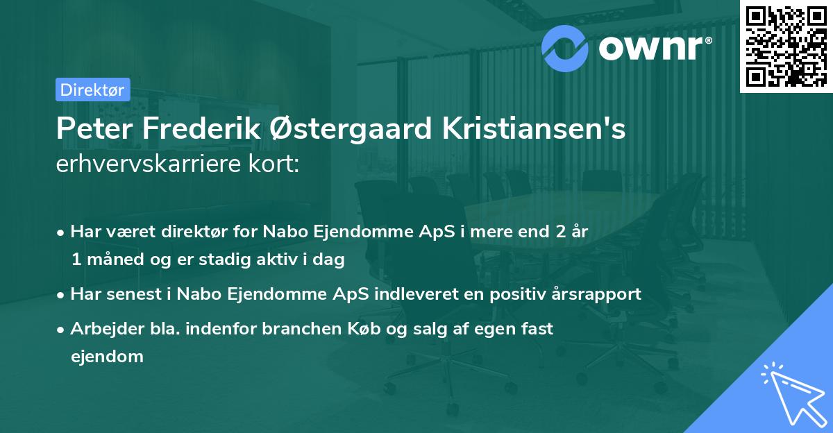 Peter Frederik Østergaard Kristiansen's erhvervskarriere kort