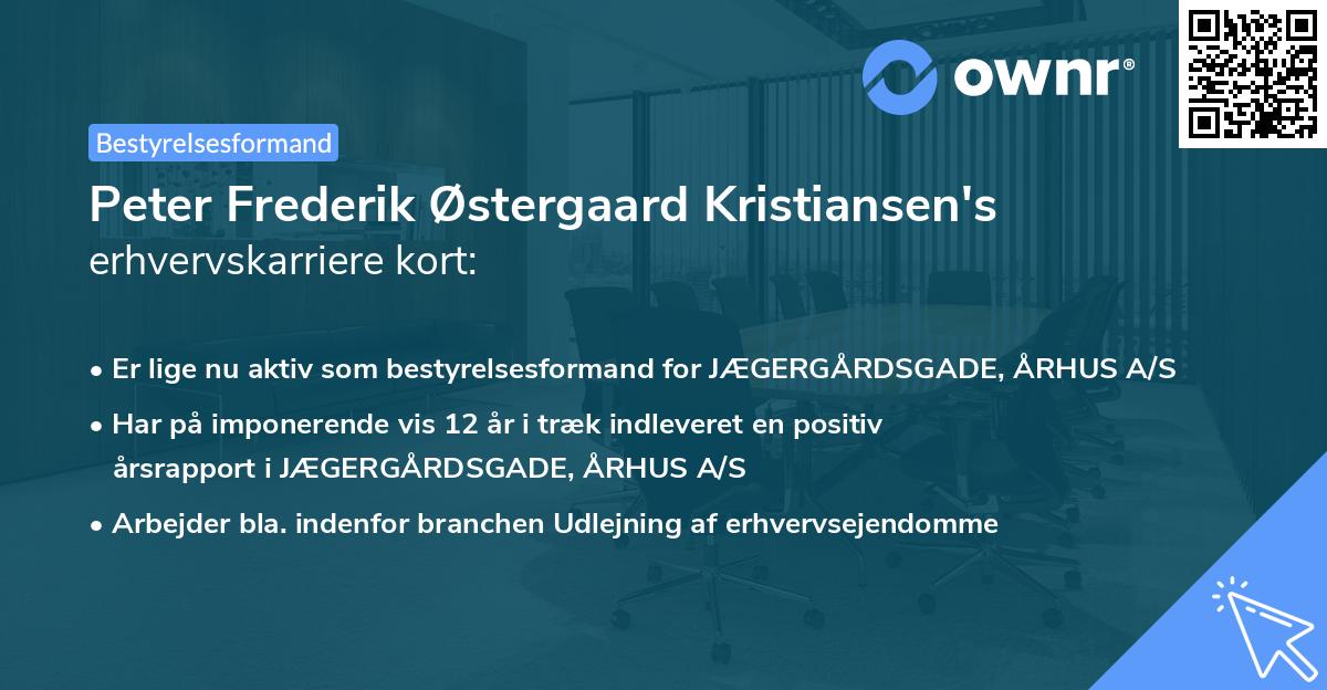 Peter Frederik Østergaard Kristiansen's erhvervskarriere kort