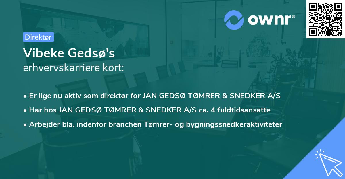 Vibeke Gedsø's erhvervskarriere kort