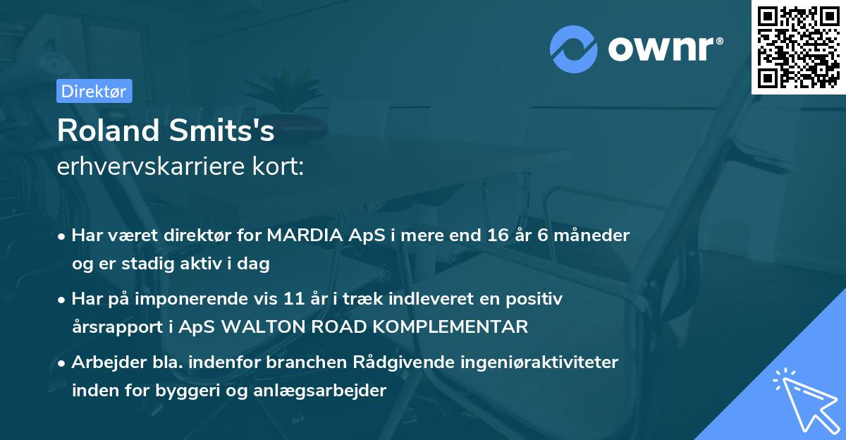 Roland Smits's erhvervskarriere kort