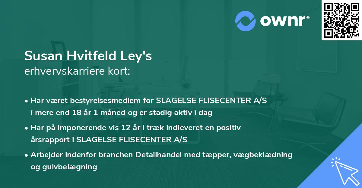 Susan Hvitfeld Ley's erhvervskarriere kort