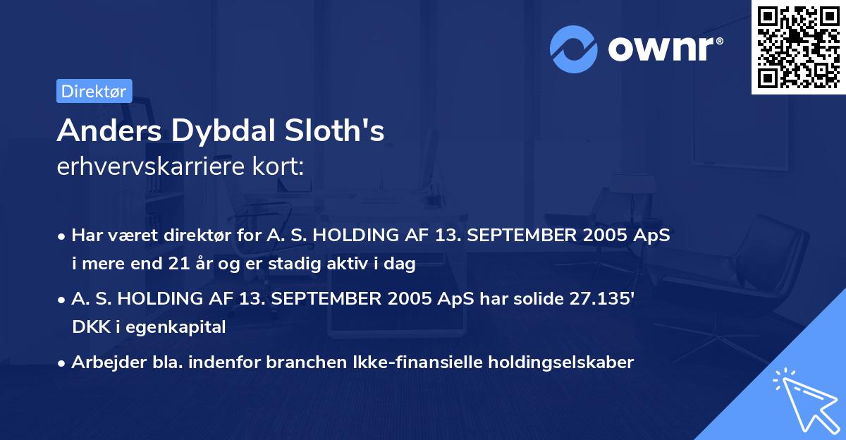Anders Dybdal Sloth's erhvervskarriere kort