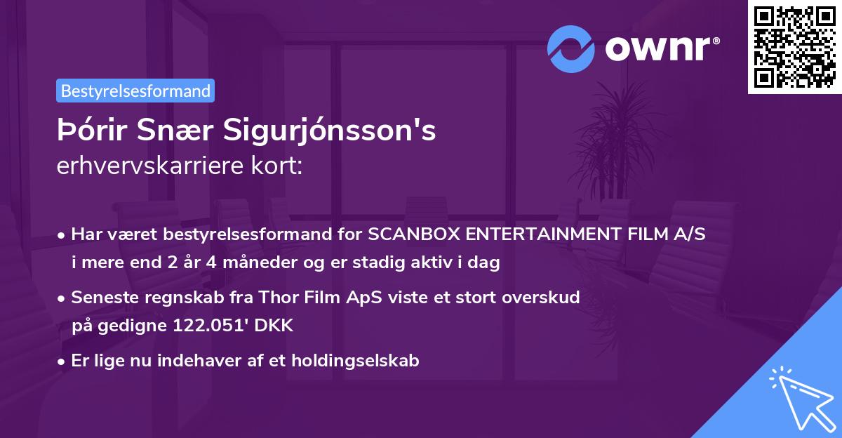 Þórir Snær Sigurjónsson's erhvervskarriere kort