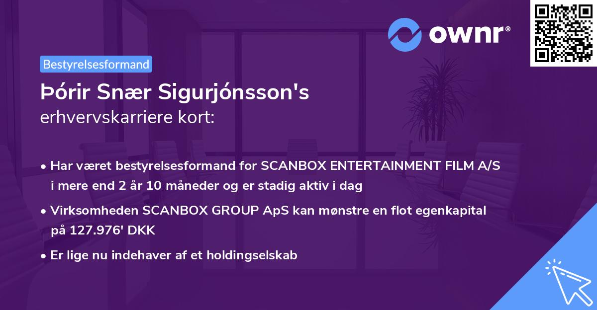 Þórir Snær Sigurjónsson's erhvervskarriere kort