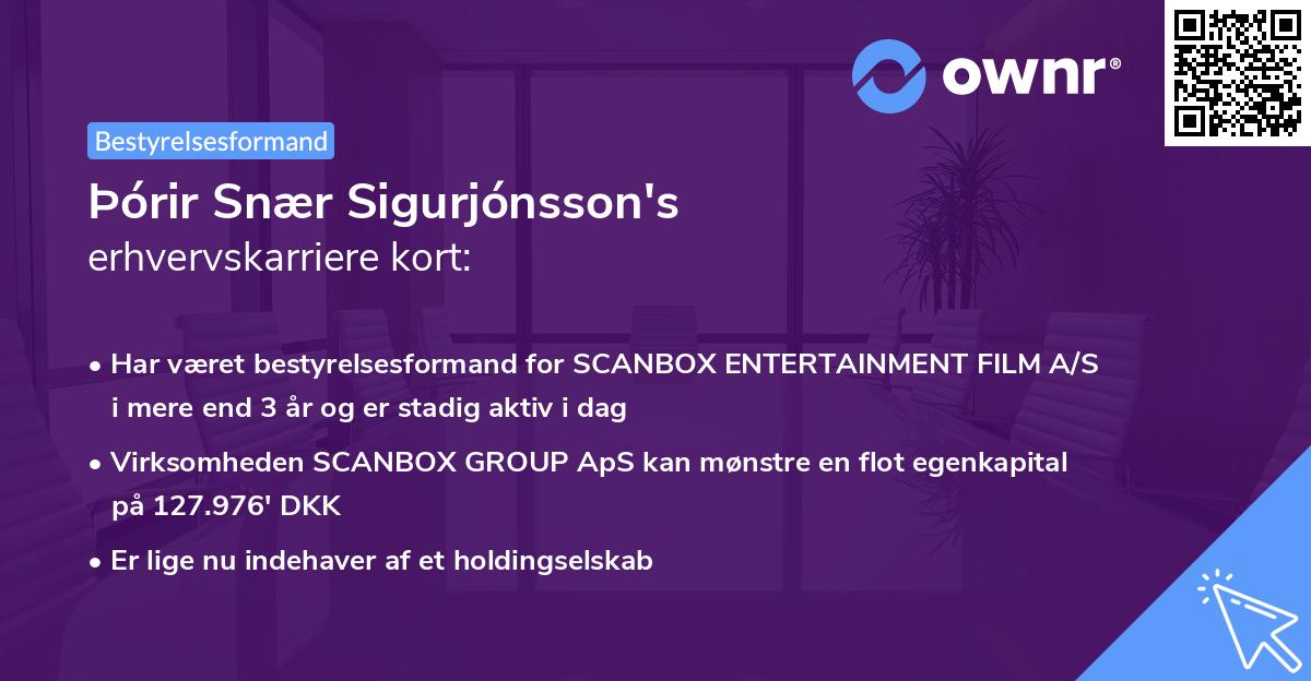 Þórir Snær Sigurjónsson's erhvervskarriere kort