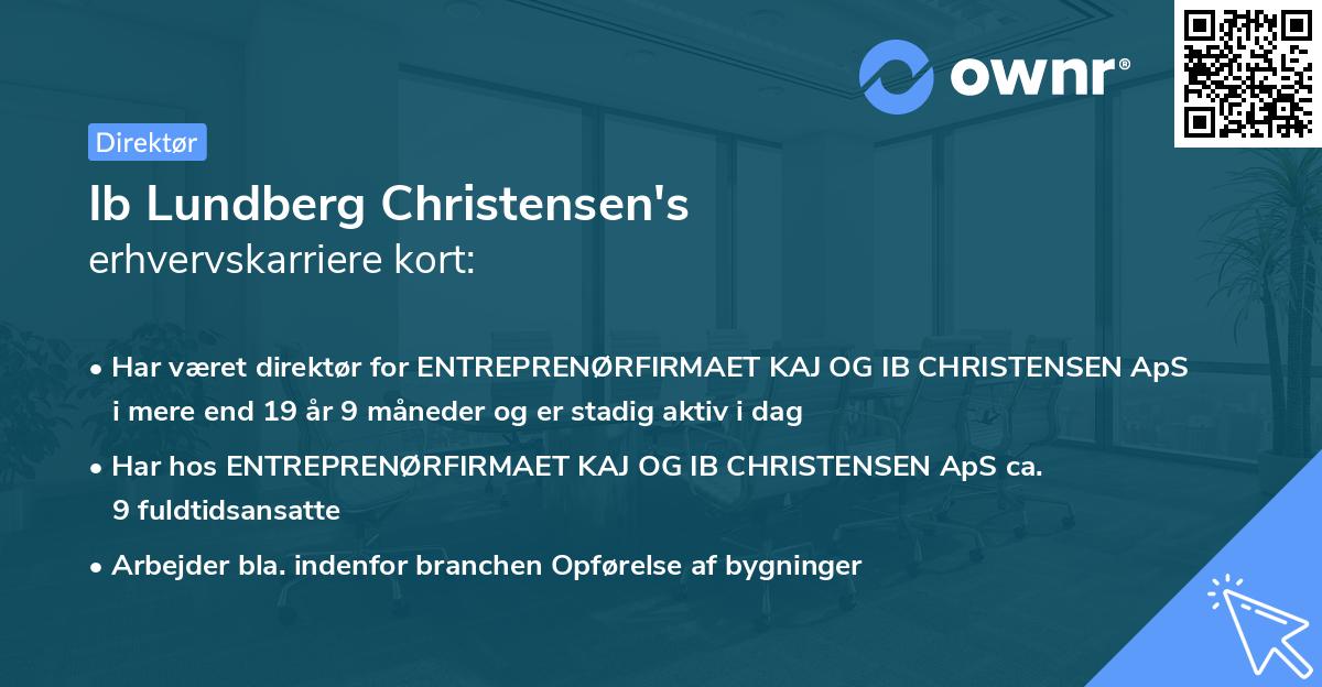 Ib Lundberg Christensen's erhvervskarriere kort